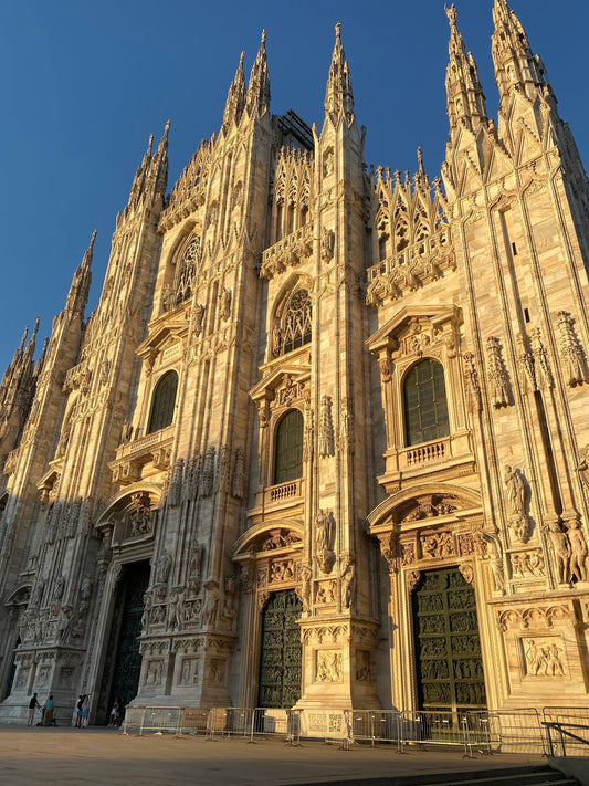 "Milan Duomo cathedral — travel inspiration behind BonAppaTee Italian food collection"