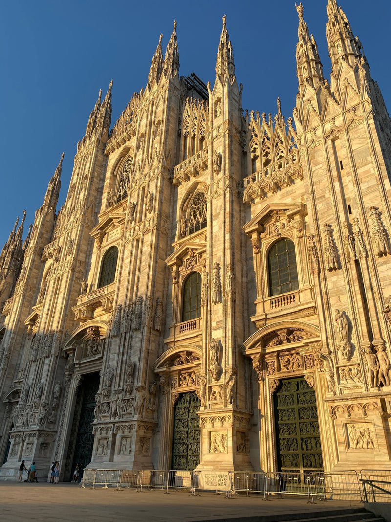 "Milan Duomo cathedral — travel inspiration behind BonAppaTee Italian food collection"