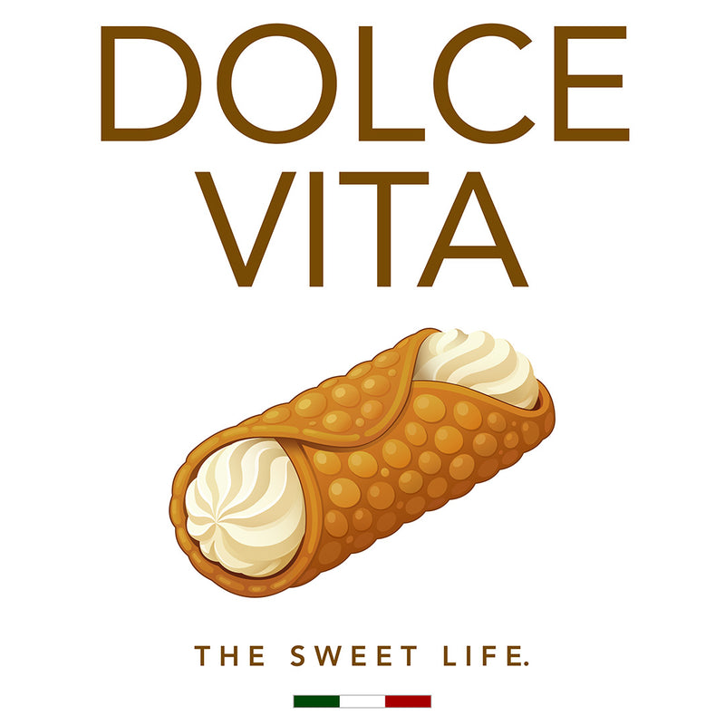 Dolce Vita Tee design — cannoli graphic tee artwork by BonAppaTee