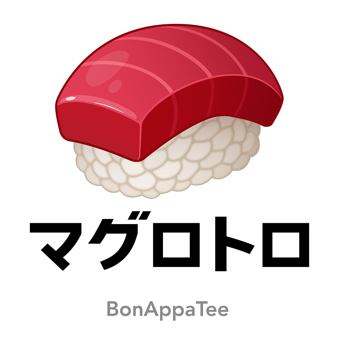 Maguro Toro Tee design — Japanese bluefin tuna graphic tee artwork by BonAppaTee