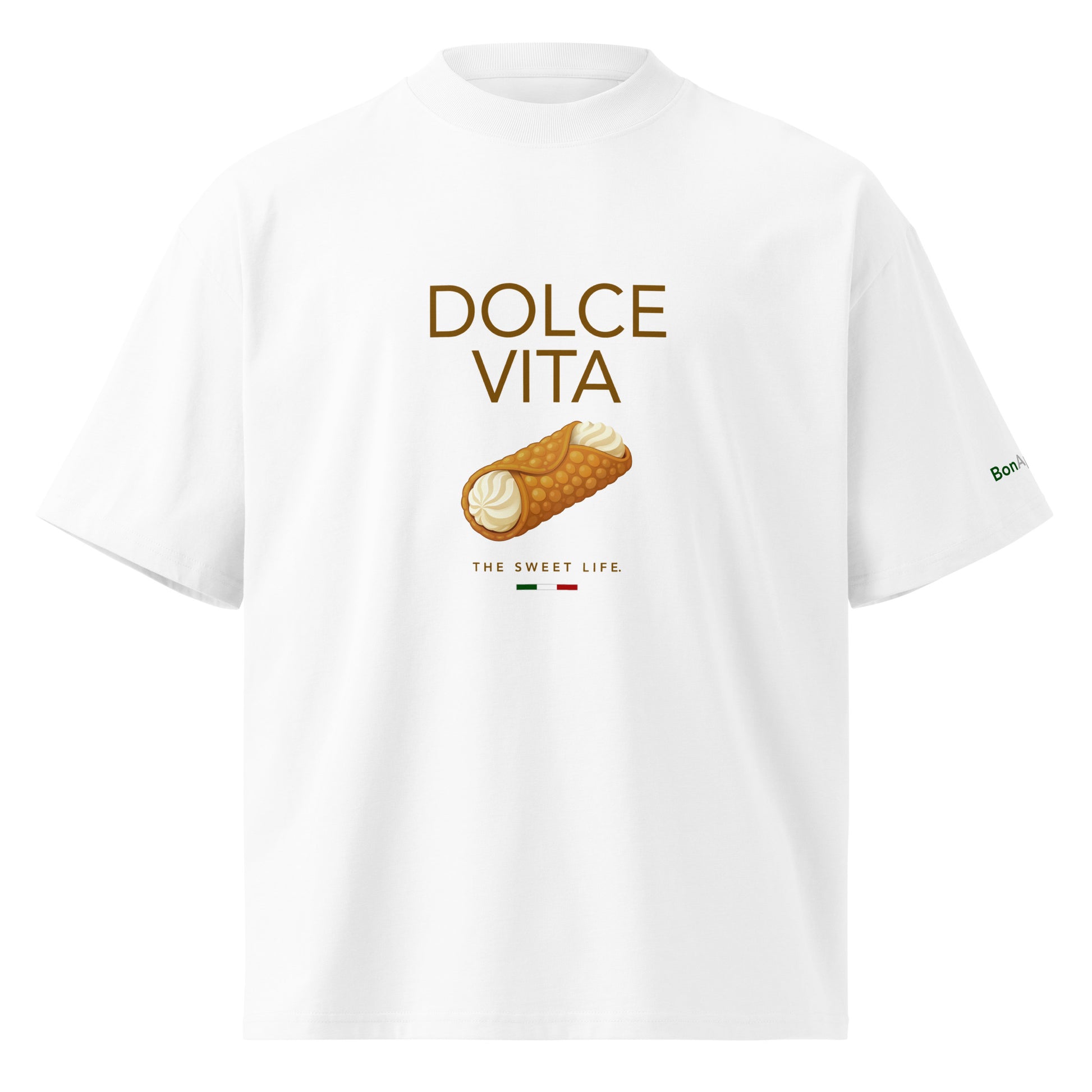 Dolce Vita Tee — food graphic t-shirt  oversized fit on white background | BonAppaTee