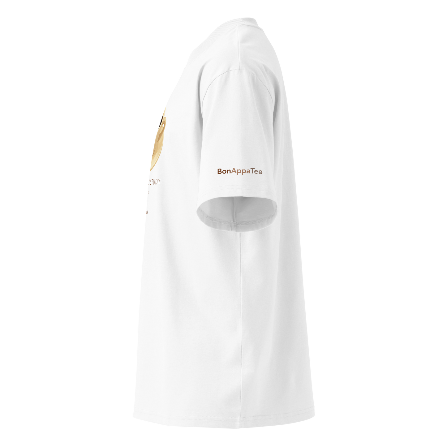 Espresso Study Tee — oversized food graphic t-shirt side view | BonAppaTee