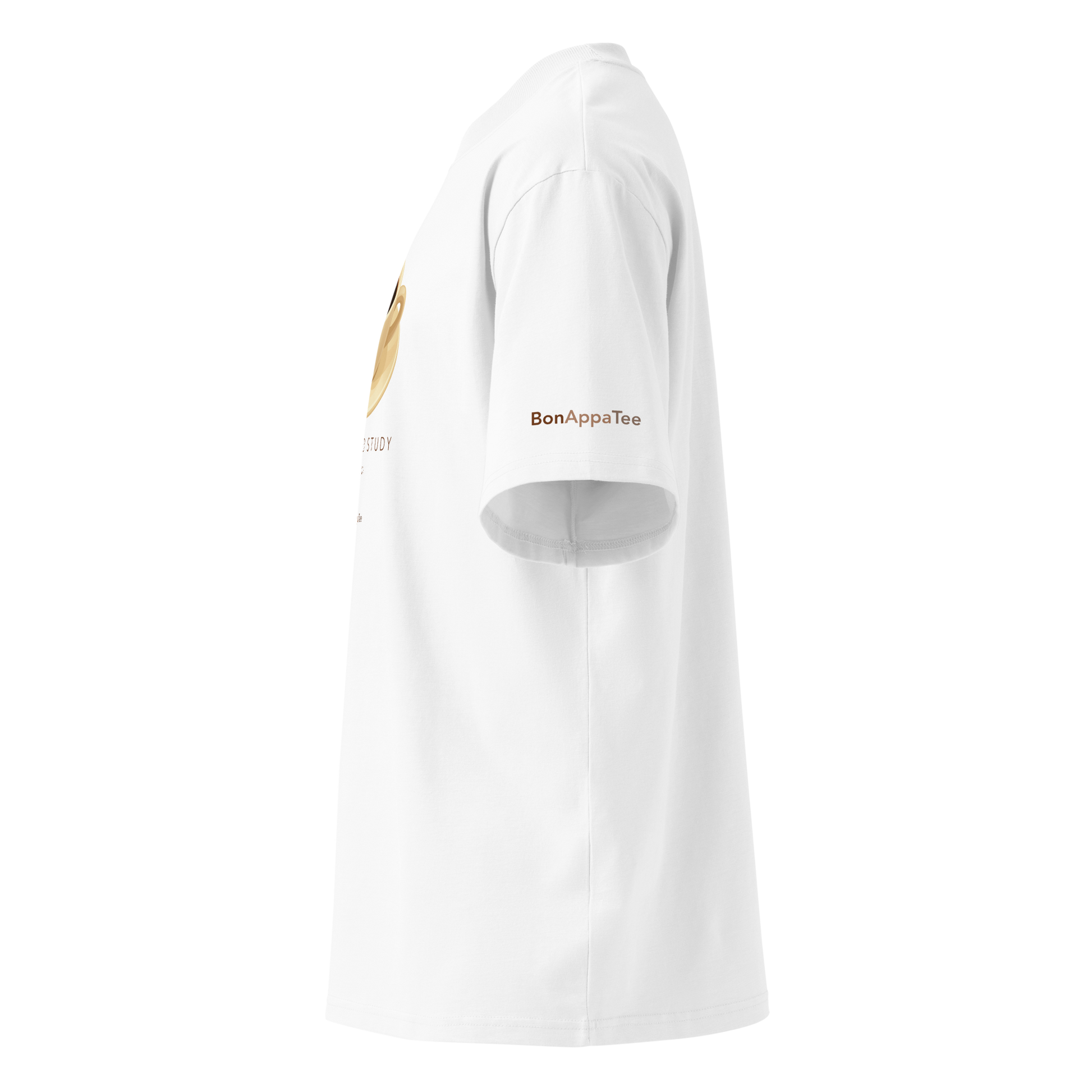 Espresso Study Tee — oversized food graphic t-shirt side view | BonAppaTee