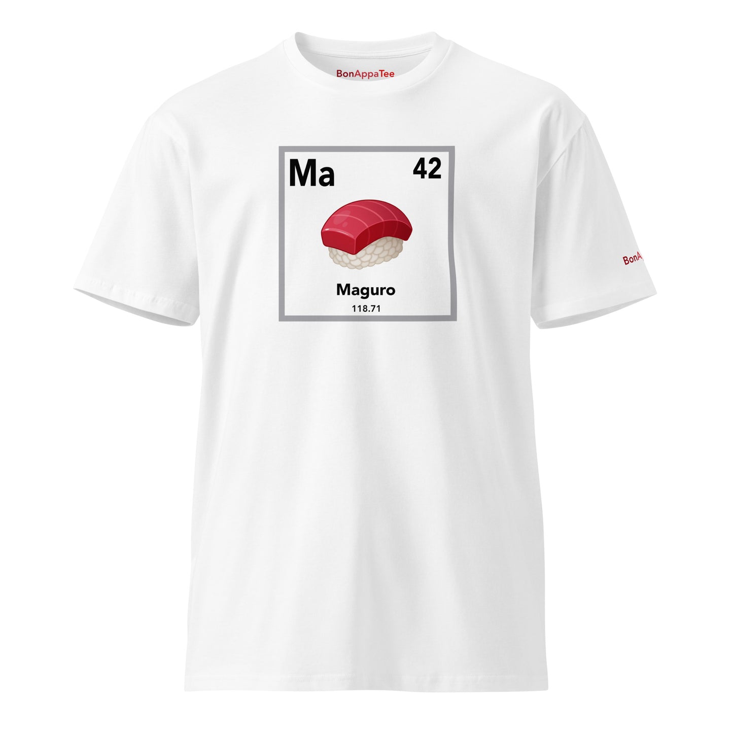 Maguro Element Tee — food graphic t-shirt on white background | BonAppaTee