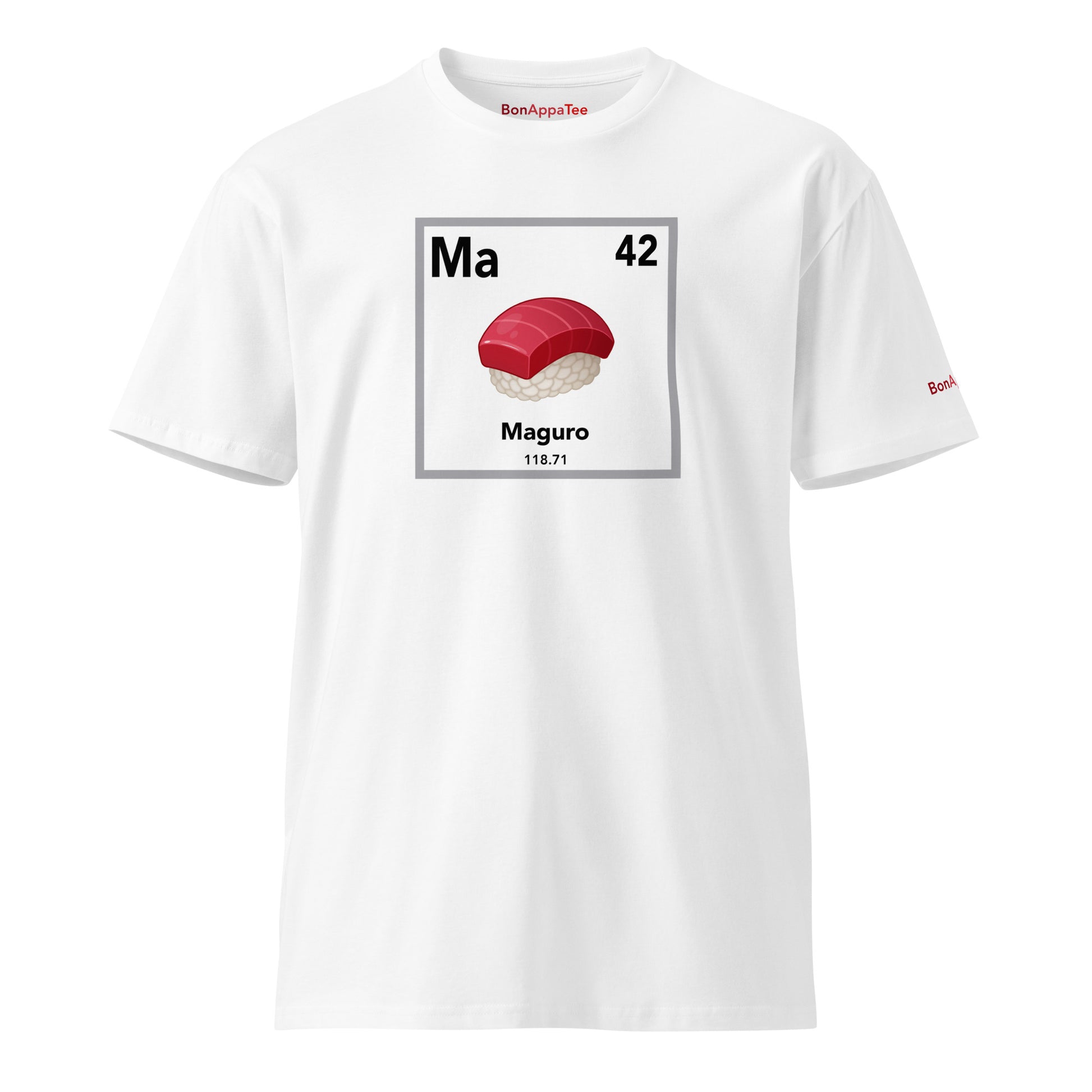 Maguro Element Tee — food graphic t-shirt on white background | BonAppaTee