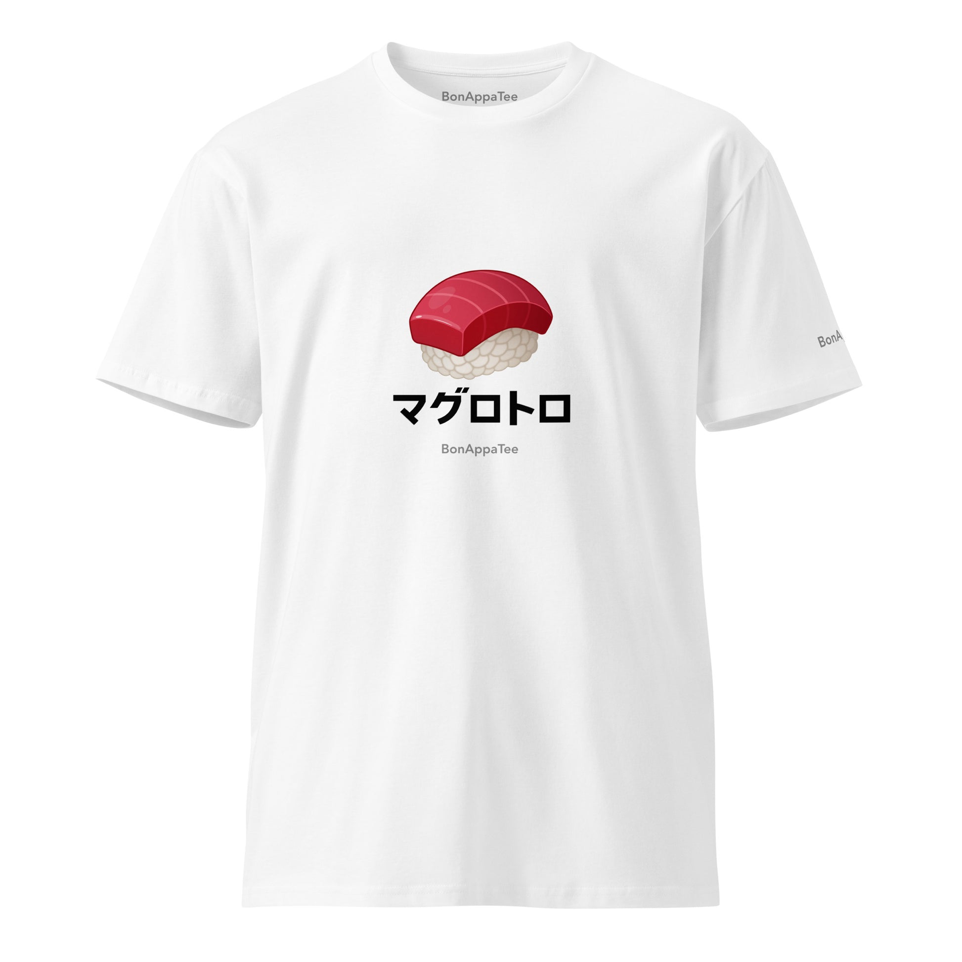 Maguro Toro — relaxed fit food graphic t-shirt on white background | BonAppaTee