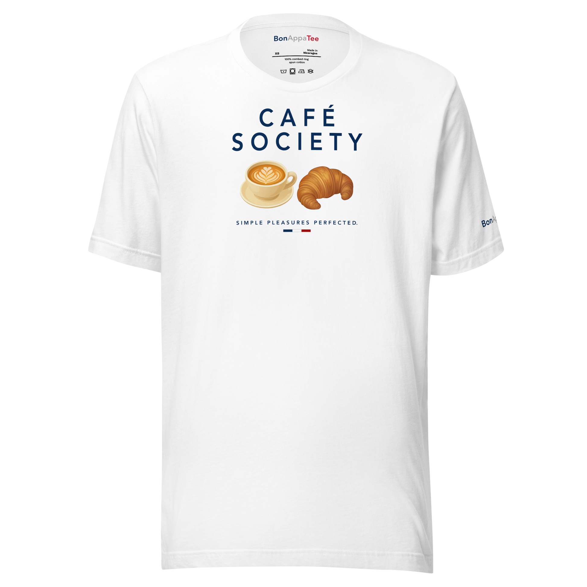 Cafe Society Tee — food graphic t-shirt on white background | BonAppaTee