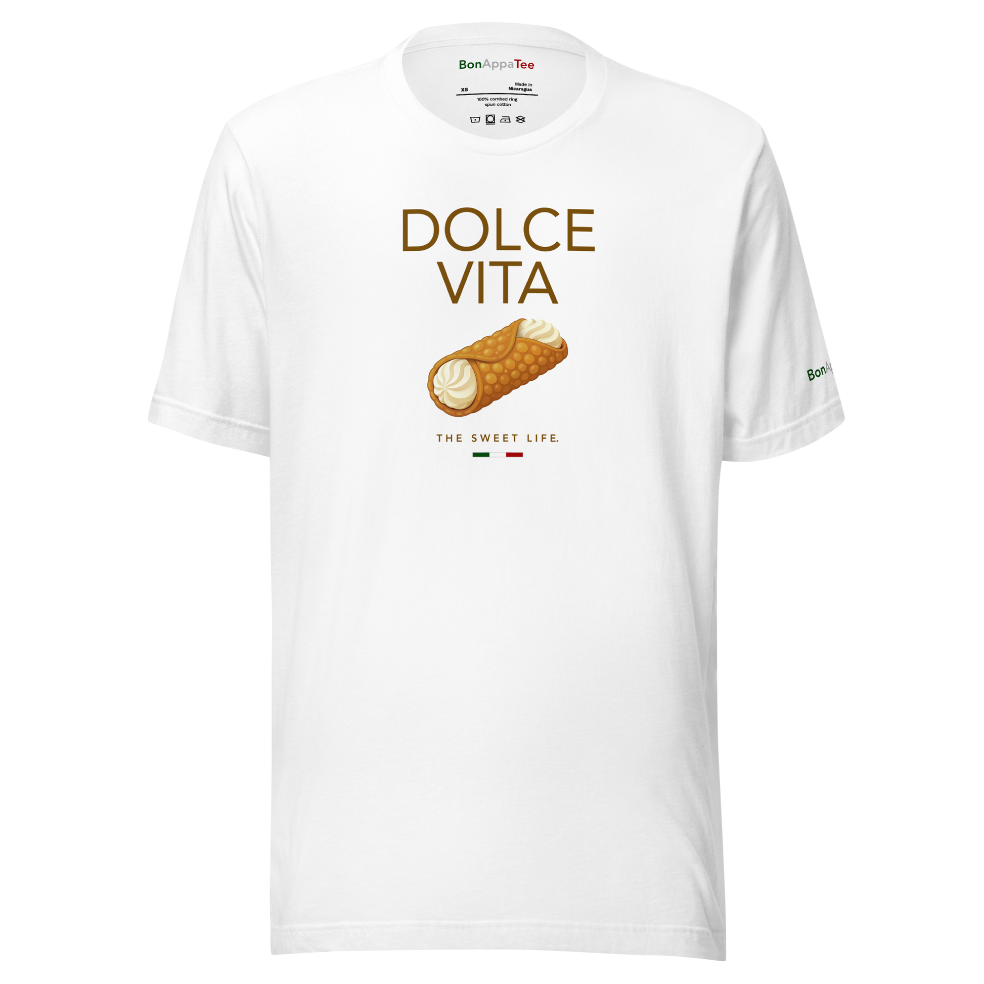 Dolce Vita Tee — relaxed fit food graphic t-shirt on white background | BonAppaTee