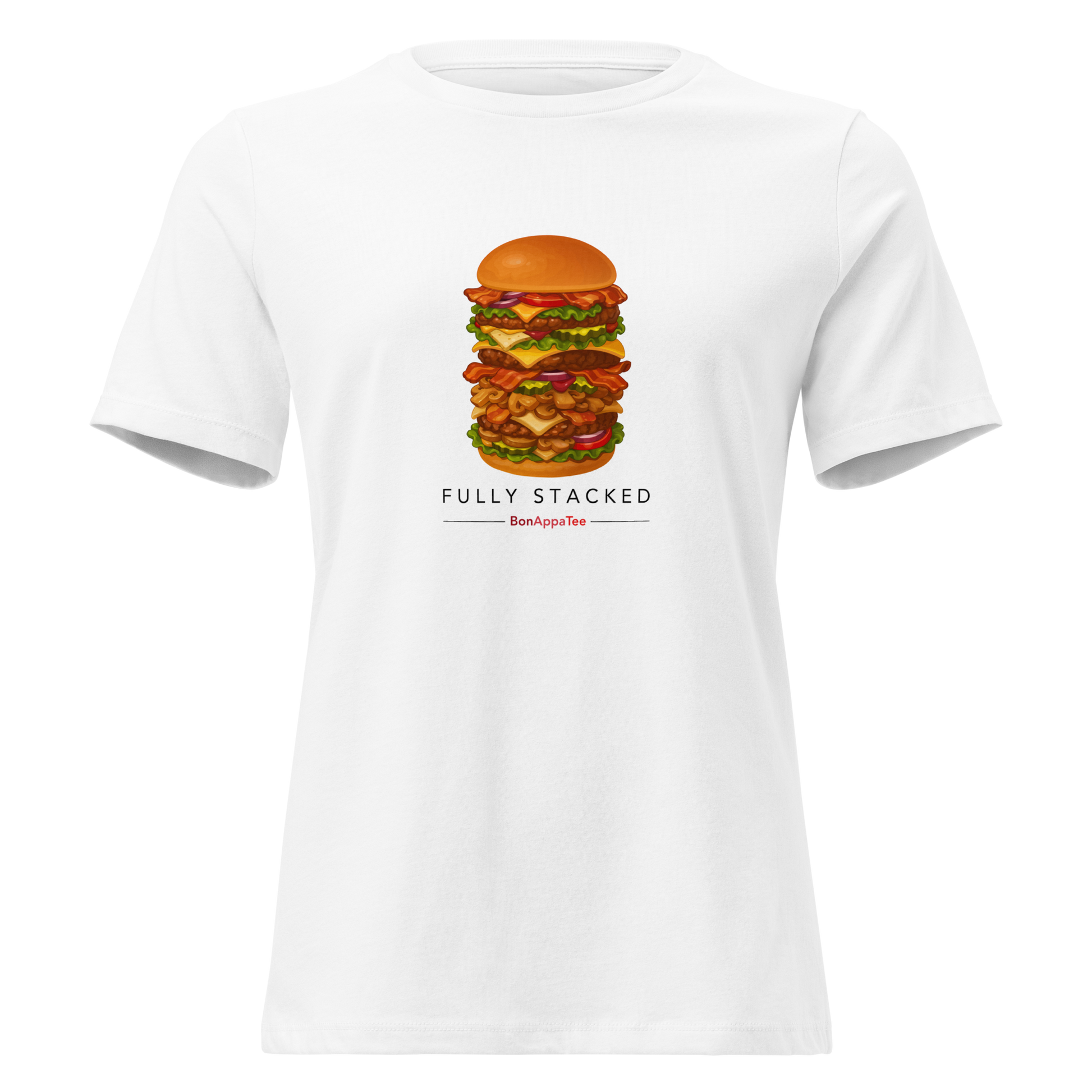 Fully Stacked Tee — food graphic t-shirt on white background | BonAppaTee