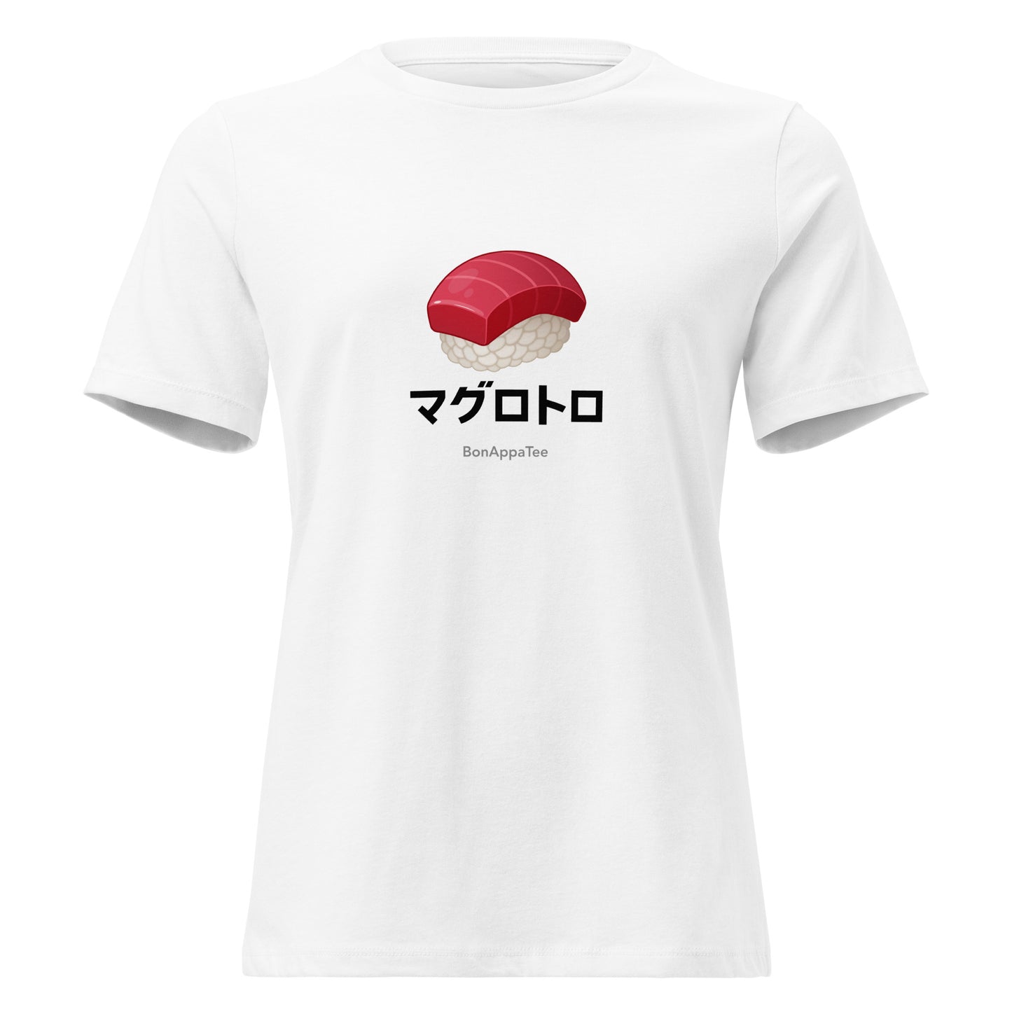 Maguro Toro Tee — women's food graphic t-shirt on white background | BonAppaTee